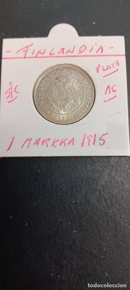 Monedas antiguas de Europa: FINLANDIA 1 MARKKA 1915 S/C 3.2(PLATA) ZAR NICOLAS II