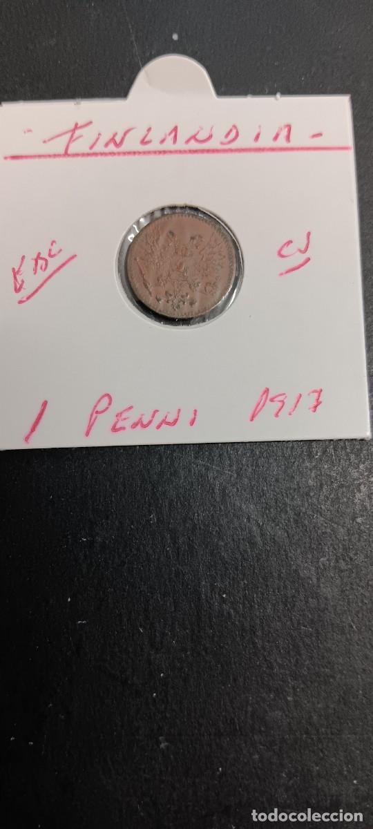 Monedas antiguas de Europa: FINLANDIA 1 PENNI 1917 EBC KM=16(COBRE) GOBIERNO PROVISIONAL