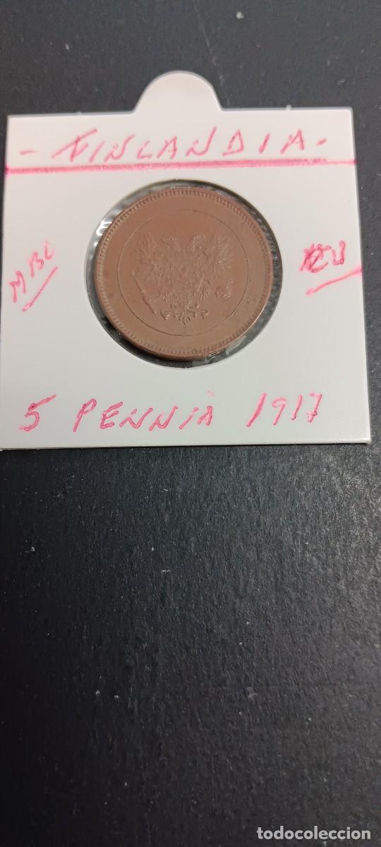 Monedas antiguas de Europa: FINLANDIA 5 PENNIA 1917 MBC KM=17(COBRE) GOBIERNO PROVISIONAL