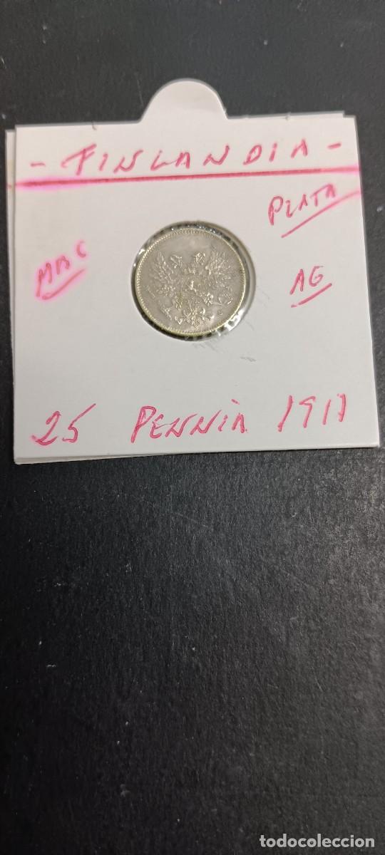 Monedas antiguas de Europa: FINLANDIA 25 PENNIA 1917 MBC KM=19(PLATA) GOBIERNO PROVISIONAL
