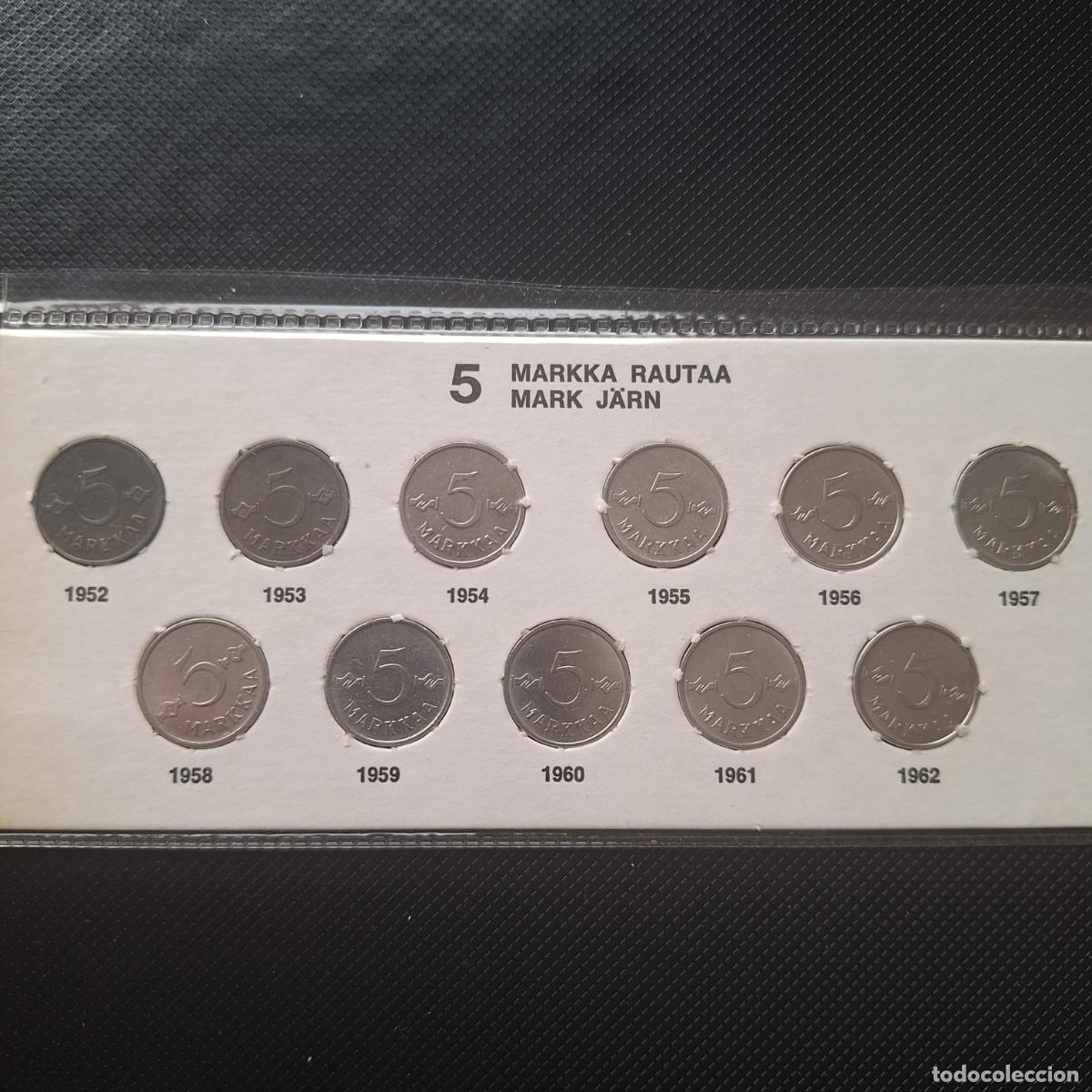 Alte M&uuml;nzen aus Europa: Finlandia. Lote de 11 monedas. 5 marcos entre 1952 y 1962