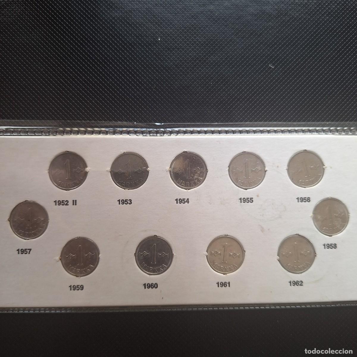 Monete antiche di Europa: Finlandia. Lote de 11 monedas. 1 marco entre 1952 y 1962