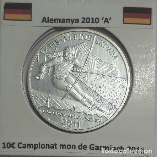 Monedas antiguas de Europa: 10 euros Alemania 2010 Camp.mundo de Garmiach-Partenkirtchen ADFGJ 5 monedas Pt