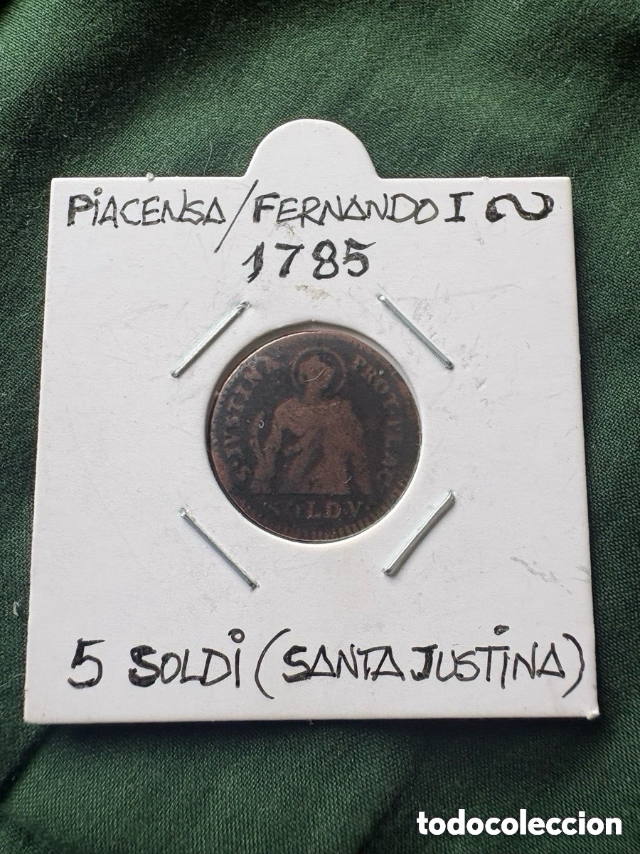 Moedas antigas da Europa: Moneda 5 soldi, 1785 Fernando I (A5)