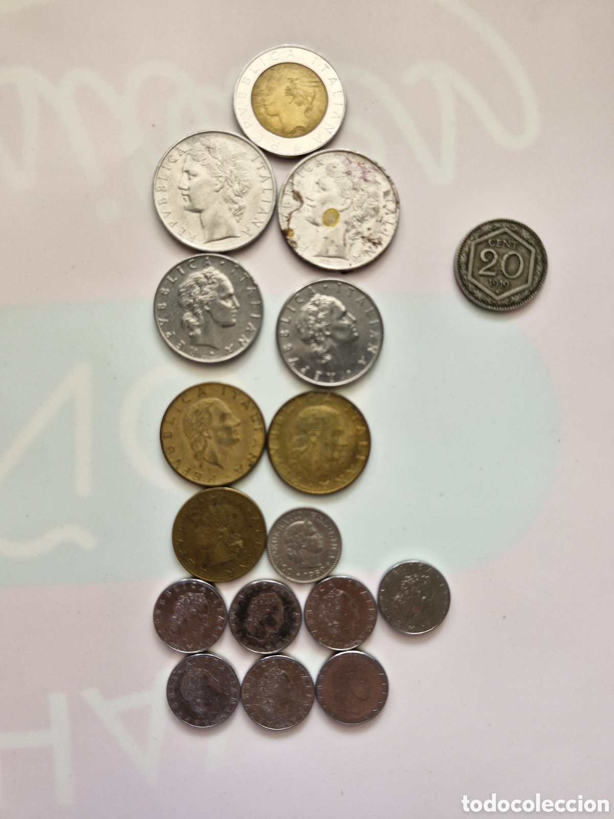 Monedas antiguas de Europa: Lote de monedas antiguas de Italia - Liras italianas variadas
