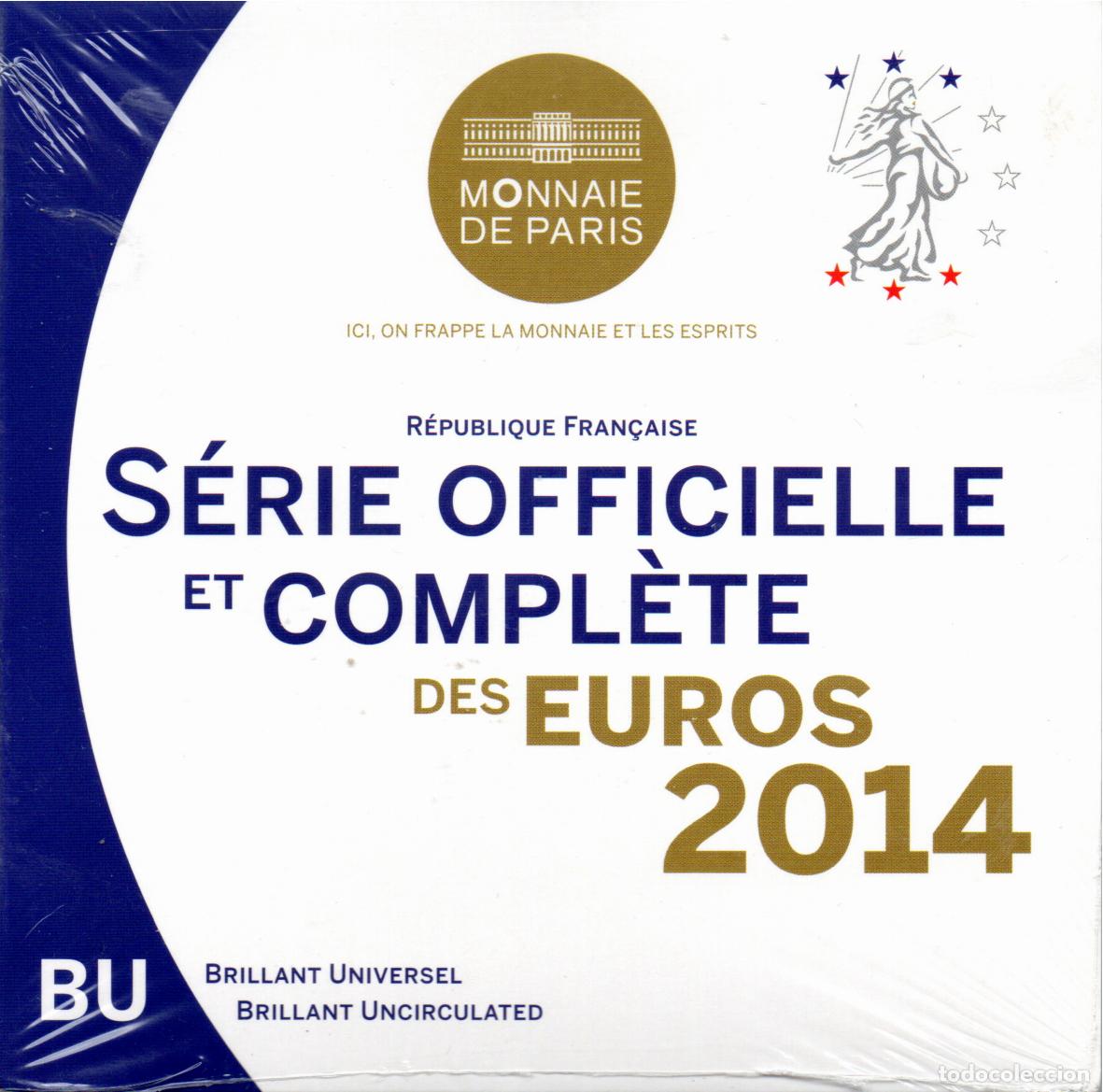 Monedas antiguas de Europa: FRANCIA 2014, CARTERA OFICIAL EUROSET, 8 VALORES, PRECINTADA, BU, 2 FOTOS