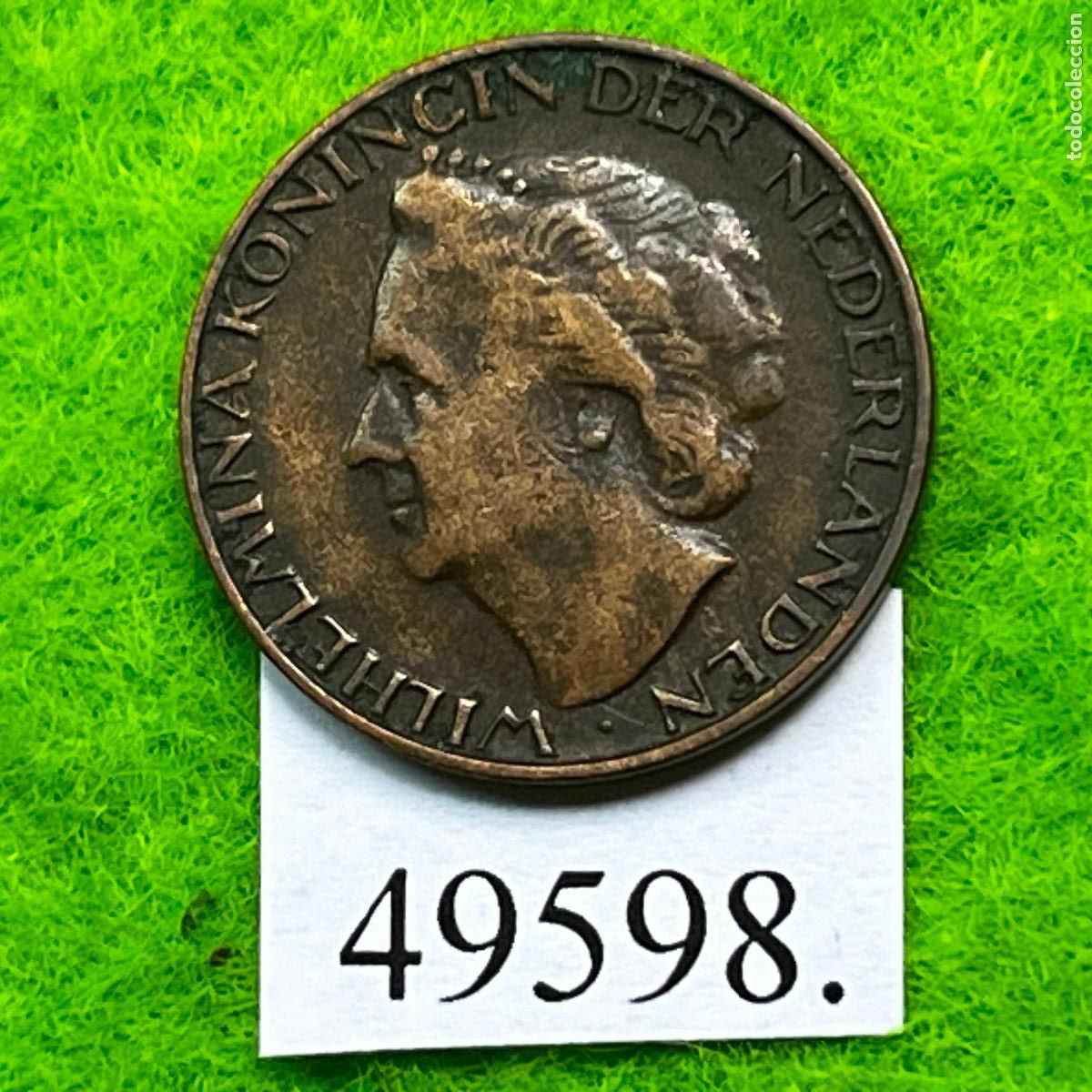 Monedas antiguas de Europa: Holanda 1 c&eacute;ntimo tipo unico de 1948, Reina Guillermina, dise&ntilde;ado por Ludwig Oswald Wenckebach