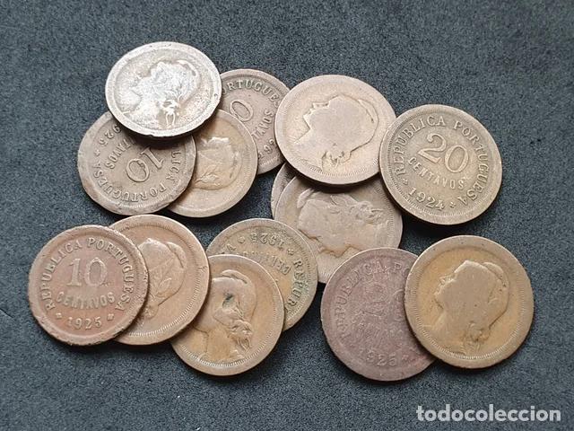 Moedas antigas da Europa: Lote de 14 Monedas de 10 y 20 Centavos | 1924-1925