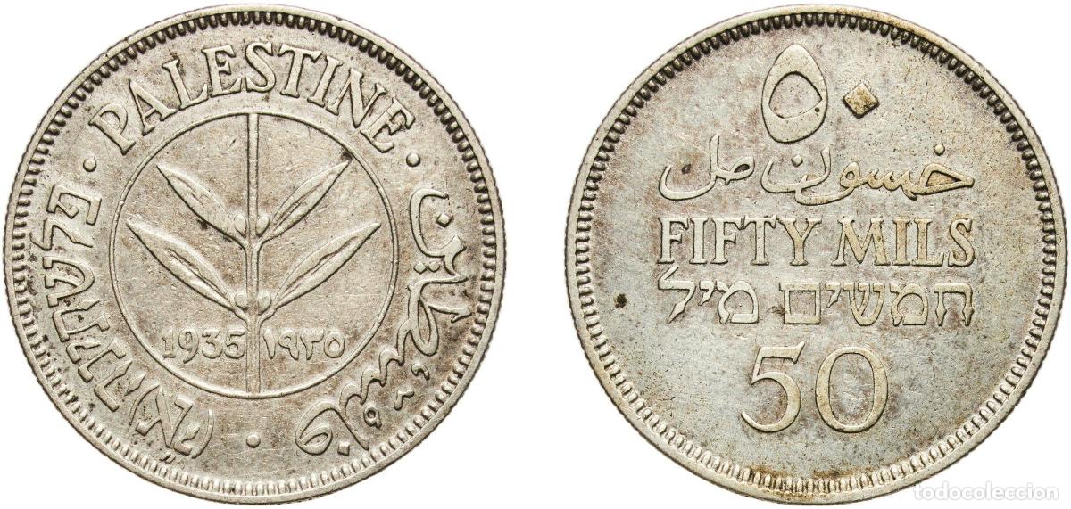 Monedas antiguas de Europa: British Palestine British Mandate 1935 50 Mils Silver (.720) Royal Mint (Tower Hill) (5600000) 5.79