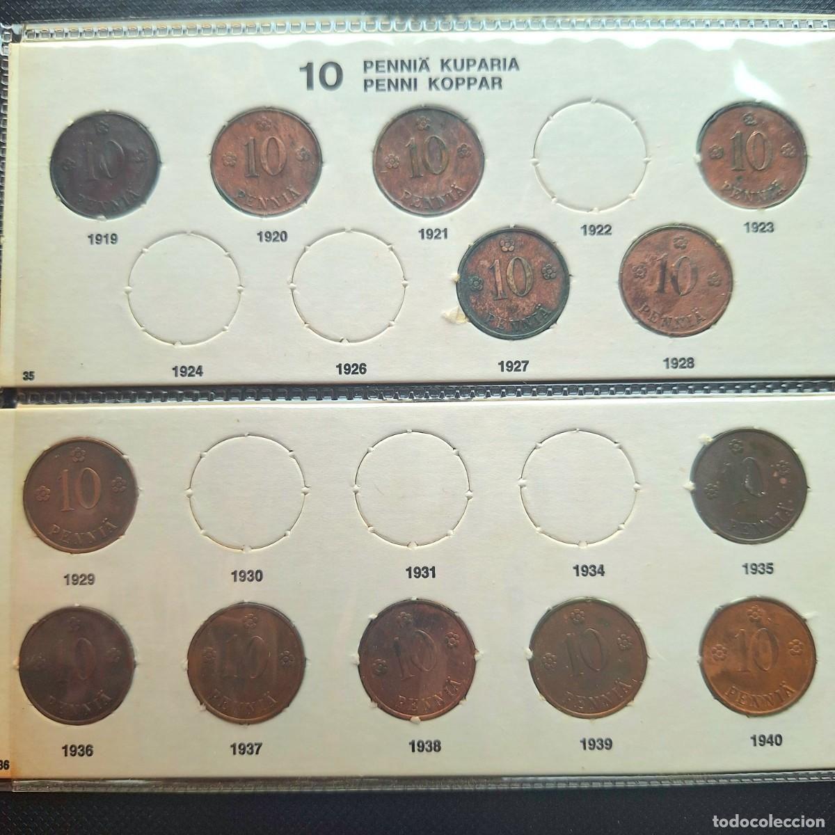 Alte M&uuml;nzen aus Europa: Finlandia. Lote de 13 monedas. 10 pennia entre 1919 y 1940. No todas consecutivas