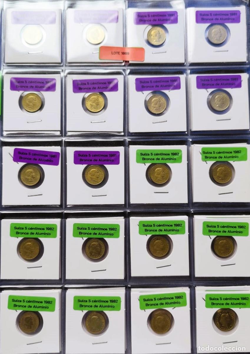 Alte M&uuml;nzen aus Europa: Suiza, Confederaci&oacute;n Helv&eacute;tica, 5 C&eacute;ntimos Bronce-Aluminio 1981-1989 (Total 60 Monedas) Lote 1869