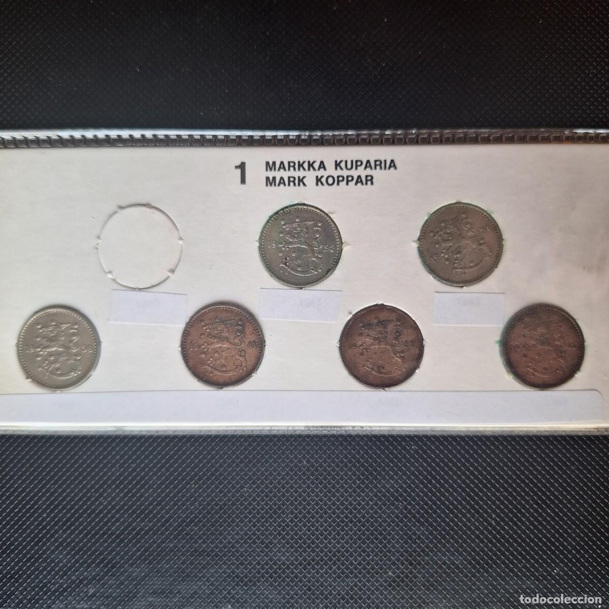 Alte M&uuml;nzen aus Europa: Finlandia. Lote de 6 monedas. 1 marco entre 1932 y 1942. No consecutivas