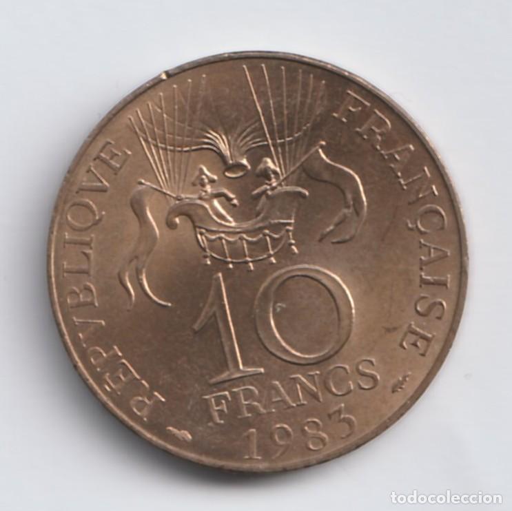 Monedas antiguas de Europa: Francia 10 francos, Primer vuelo en Globo 1983 KM# 952 UNC