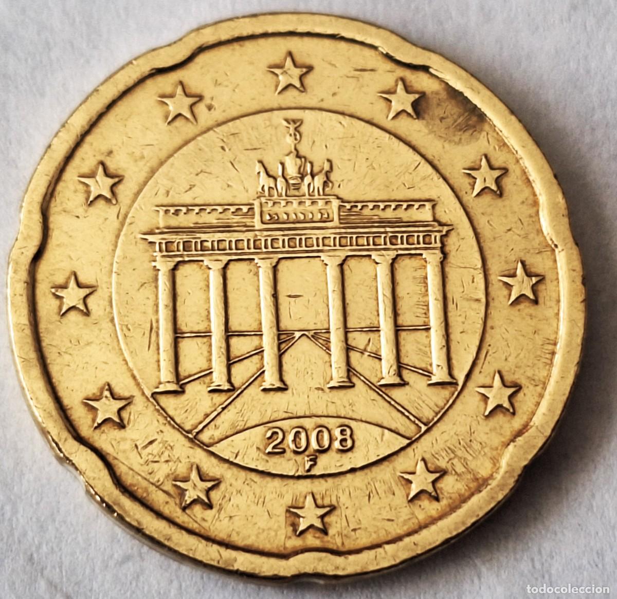 Monedas antiguas de Europa: ALEMANIA - MONEDA DE 20 CENTIMOS DE EURO DEL A&Ntilde;O 2008 CECA &rdquo; F &rdquo; - MBC