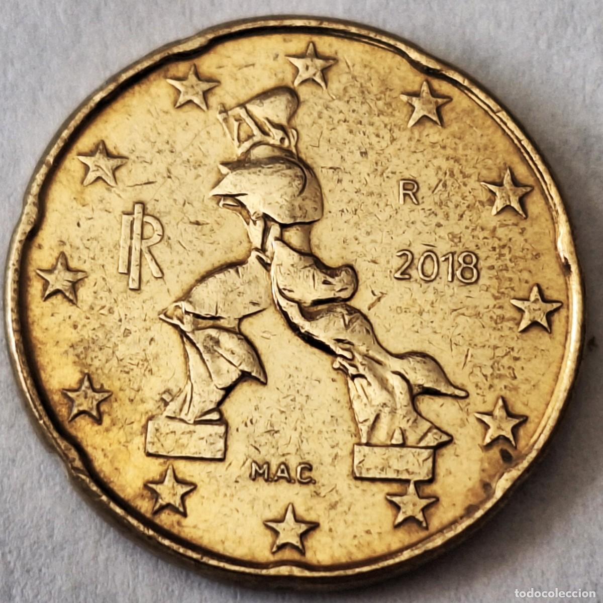 Monedas antiguas de Europa: ITALIA - MONEDA DE 20 CENTIMOS DE EURO DEL A&Ntilde;O 2018 - BIEN CONSERVADA