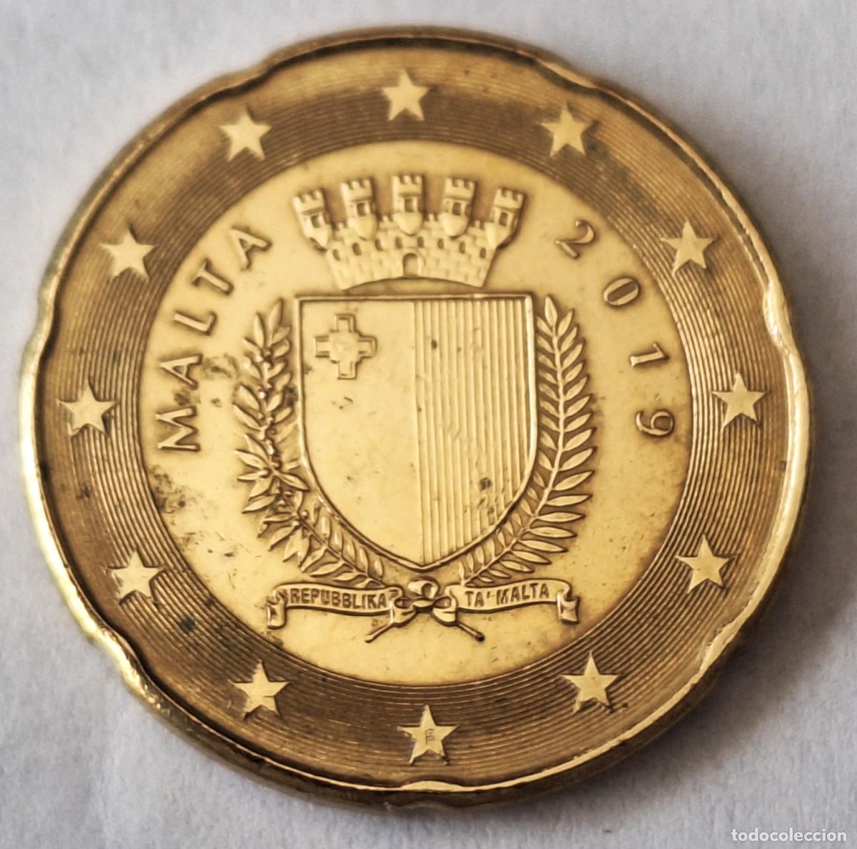 Monedas antiguas de Europa: REPUBLICA DE MALTA - MONEDA DE 20 CENTIMOS DE EURO DEL A&Ntilde;O 2019 - BIEN CONSERVADA