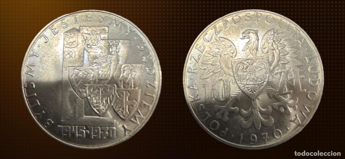 Moedas antigas da Europa: Polonia 10 zlotych, 25&ordm; Aniversario - Anexiones Provinciales &middot; 1970-MW