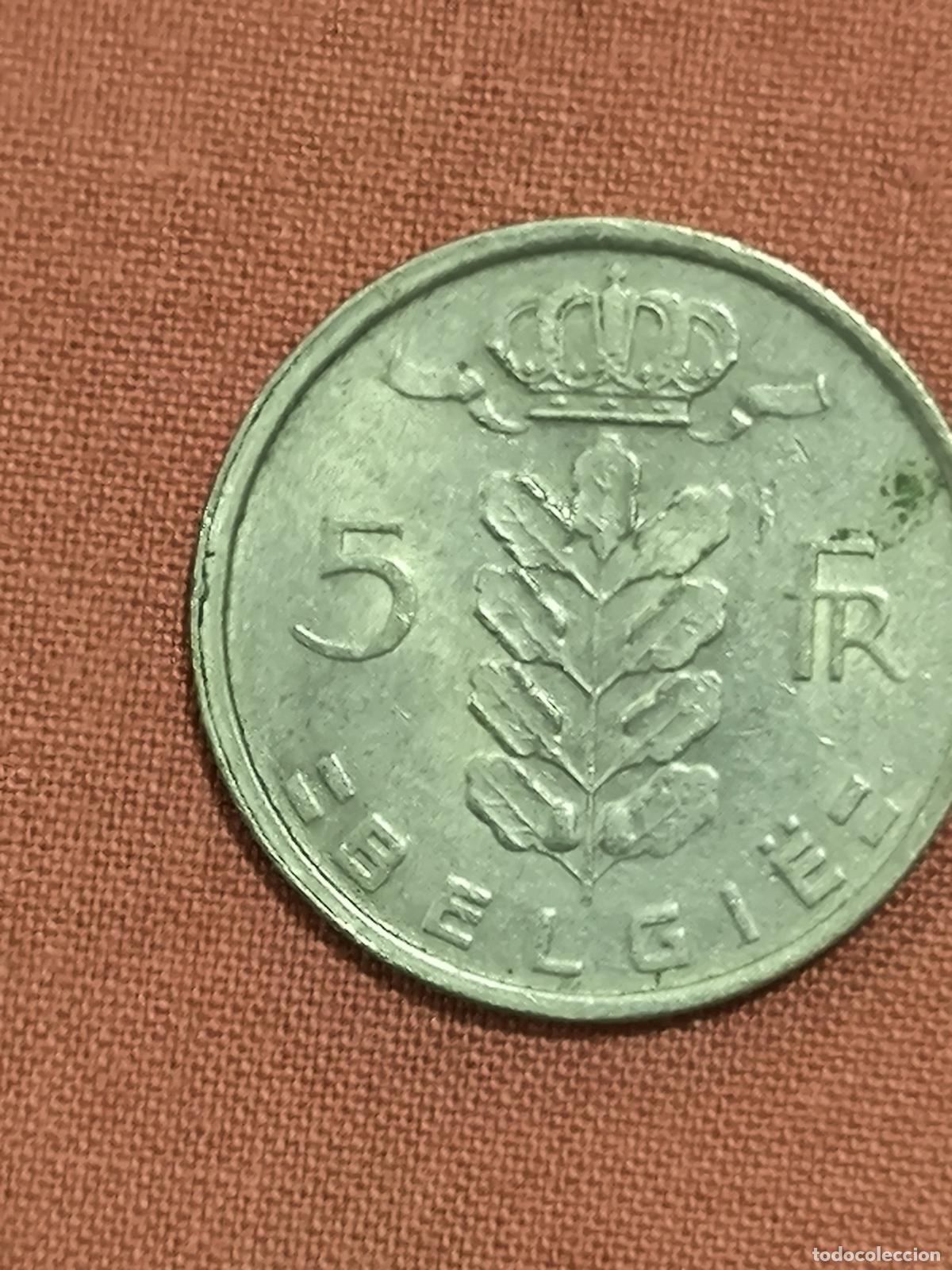 Old Coins of Europe: Moneda 5 FR B&eacute;lgica 1974 Antigua Anverso y Reverso Coleccionismo Numism&aacute;tica