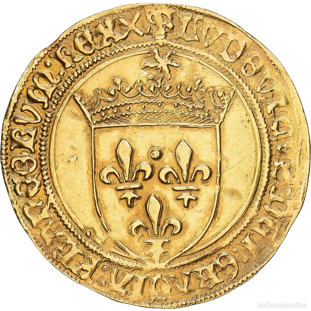 Monnaies anciennes de Europe: [#1547508] Francia, Louis XII, &Eacute;cu d'or au soleil, 1498, Villeneuve-l&egrave;s-Avignon, Oro
