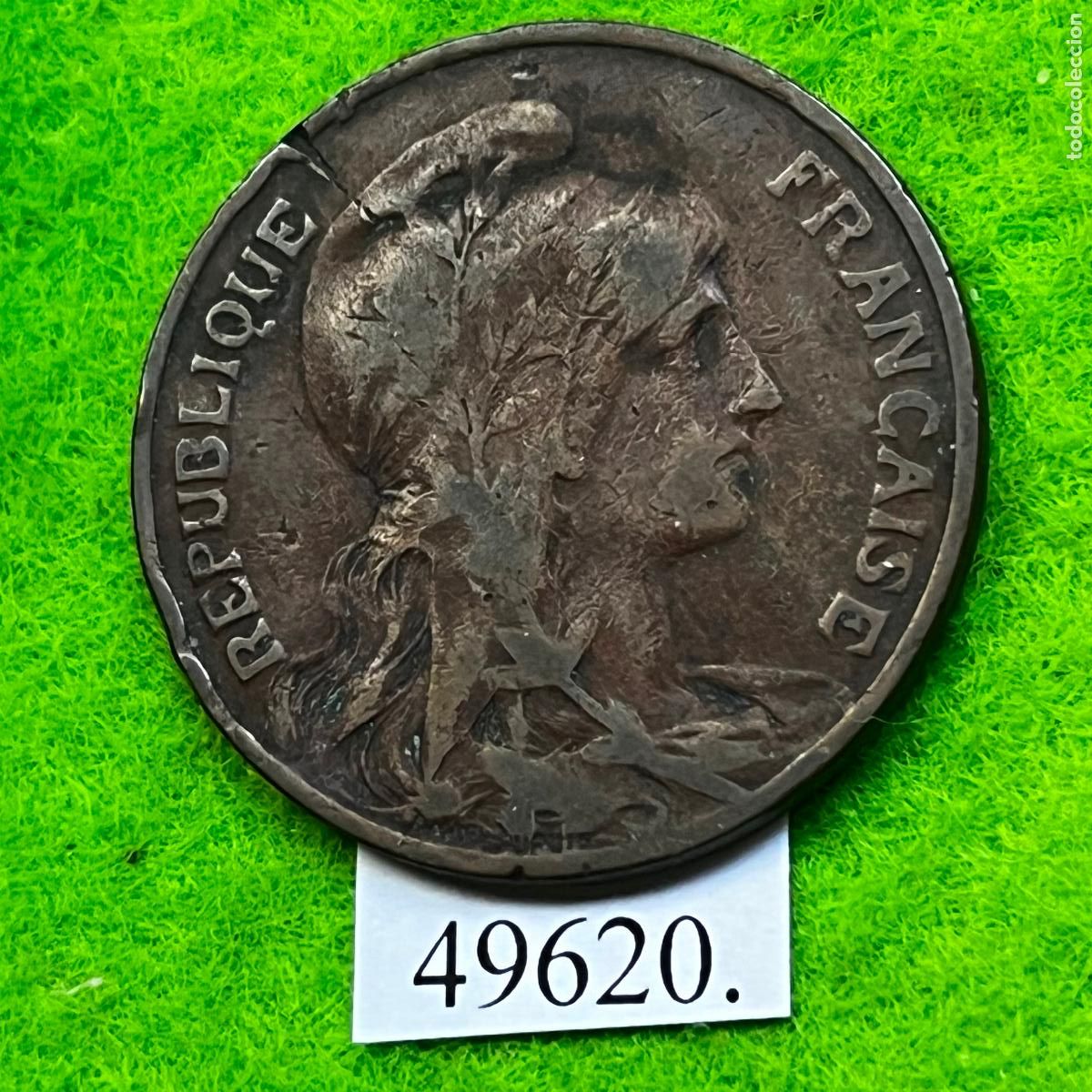 Monedas antiguas de Europa: Francia 10 c&eacute;ntimos 1913 - Foto 2