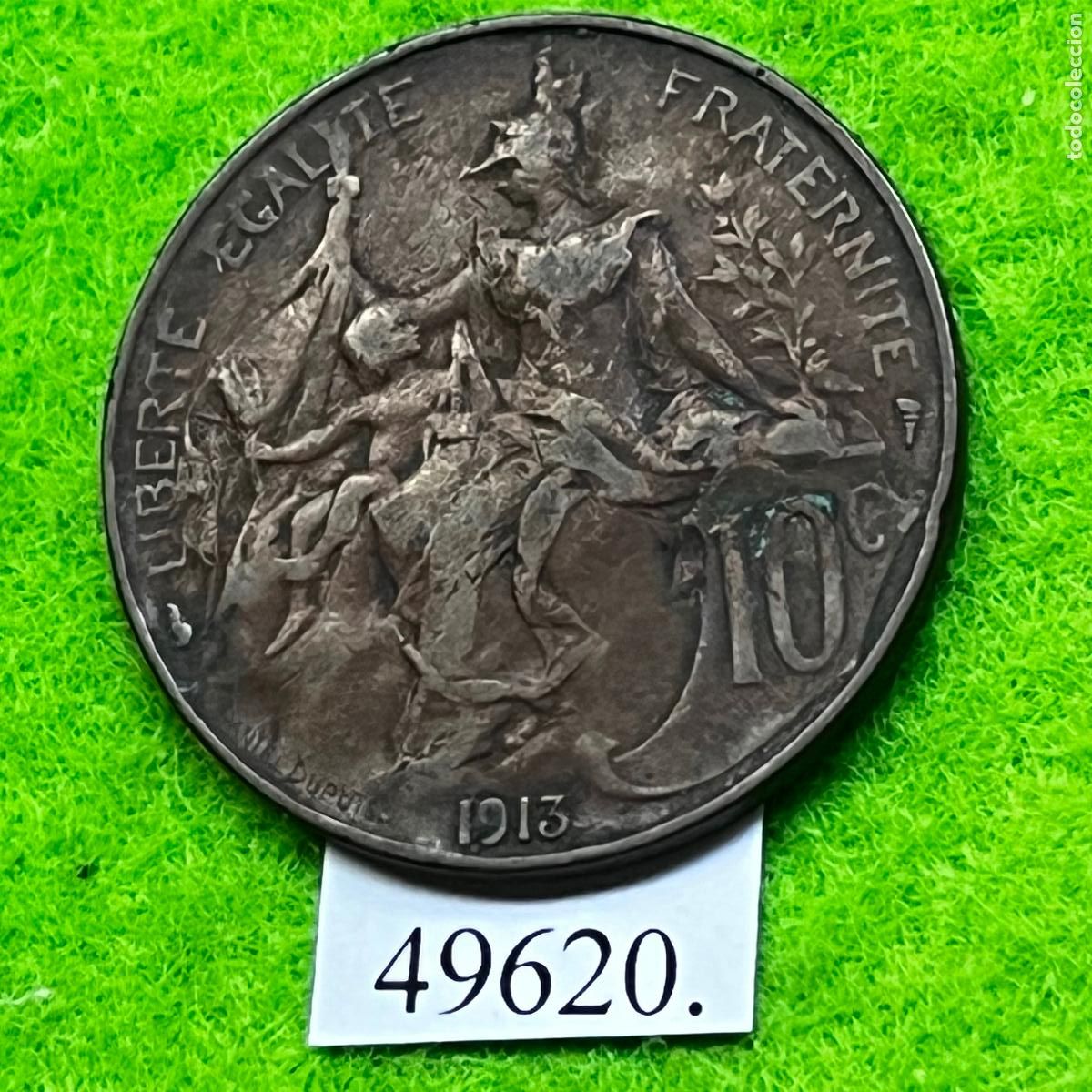 Monedas antiguas de Europa: Francia 10 c&eacute;ntimos 1913 - Foto 1