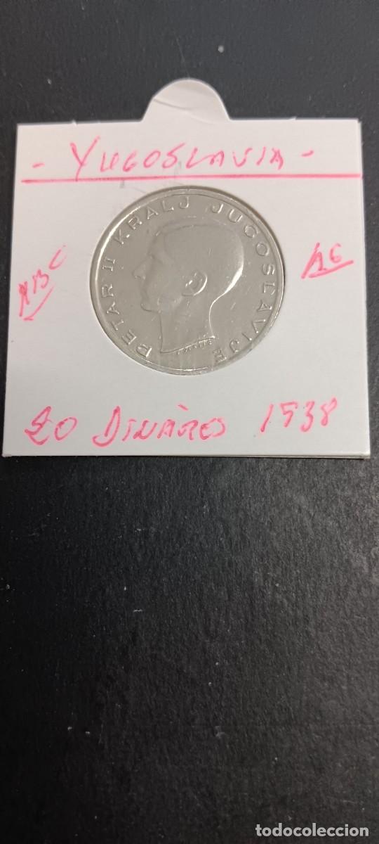 Alte M&uuml;nzen aus Europa: YUGOSLAVIA 20 DINARA 1938 MBC KM=23 (PLATA) PETAR II