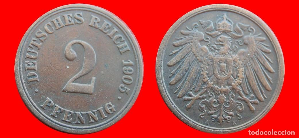 Alte M&uuml;nzen aus Europa: 2 PFENNIG 1905A IMPERIO ALEMANIA-156576