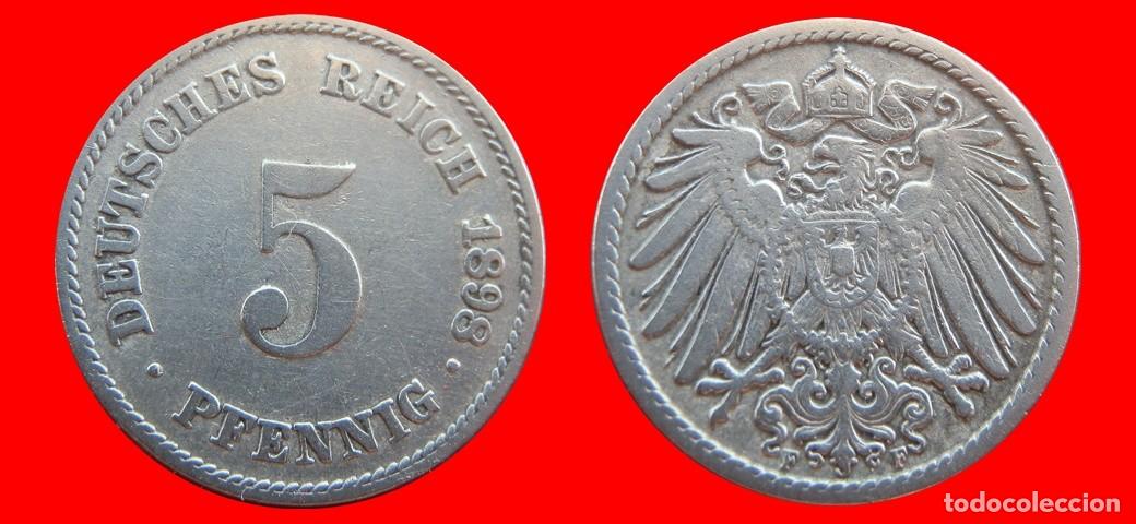 Alte M&uuml;nzen aus Europa: 5 PFENNIG 1898F IMPERIO ALEMANIA-156583
