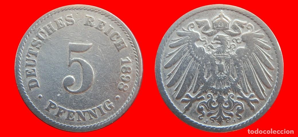 Alte M&uuml;nzen aus Europa: 5 PFENNIG 1898J IMPERIO ALEMANIA-156584