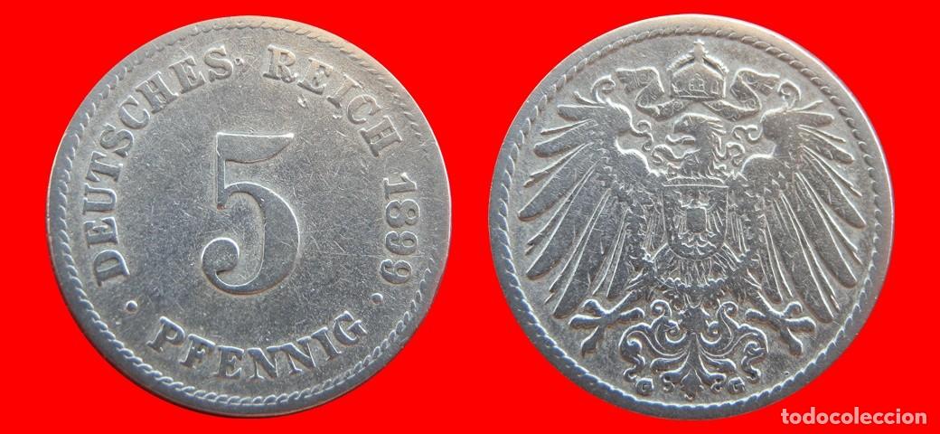 Alte M&uuml;nzen aus Europa: 5 PFENNIG 1899G IMPERIO ALEMANIA-156587