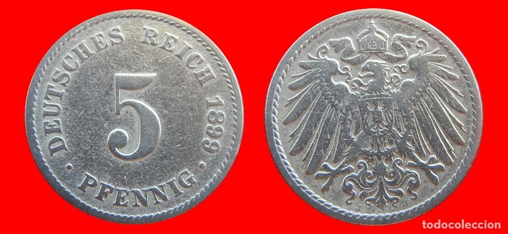 Alte M&uuml;nzen aus Europa: 5 PFENNIG 1899J IMPERIO ALEMANIA-156588