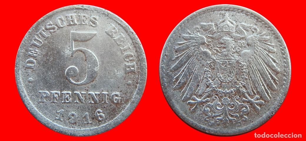 Monete antiche di Europa: 5 PFENNIG 1916J IMPERIO ALEMANIA-156592