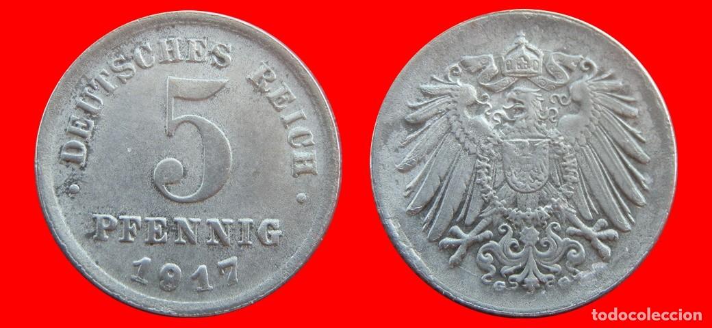 Monete antiche di Europa: 5 PFENNIG 1917G IMPERIO ALEMANIA-156593