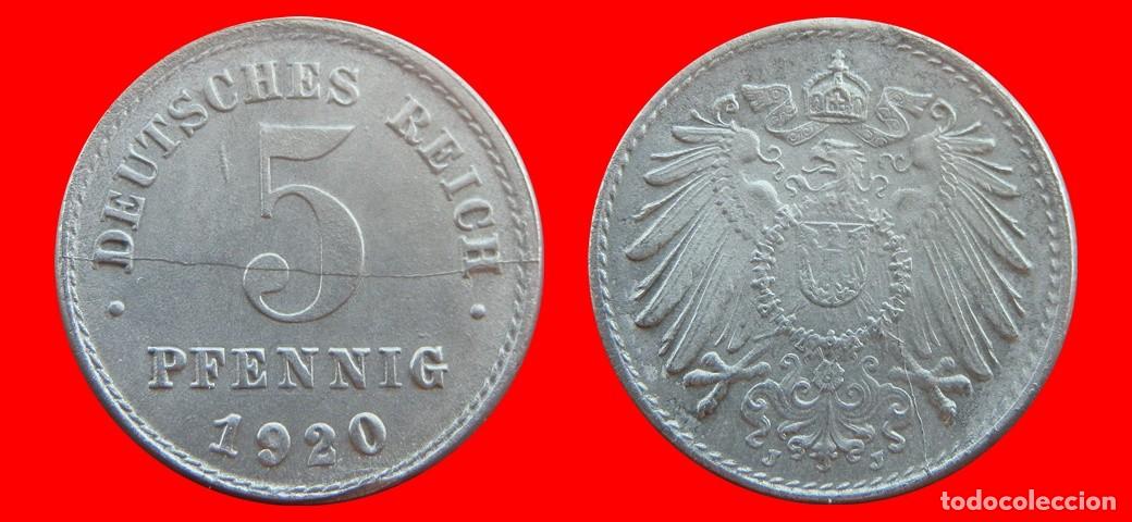Old Coins of Europe: 5 PFENNIG 1920J IMPERIO ALEMANIA-156596