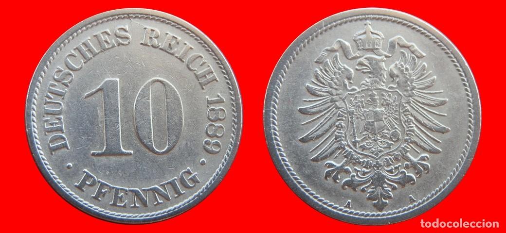 Old Coins of Europe: 10 PFENNIG 1889A IMPERIO ALEMANIA-156600