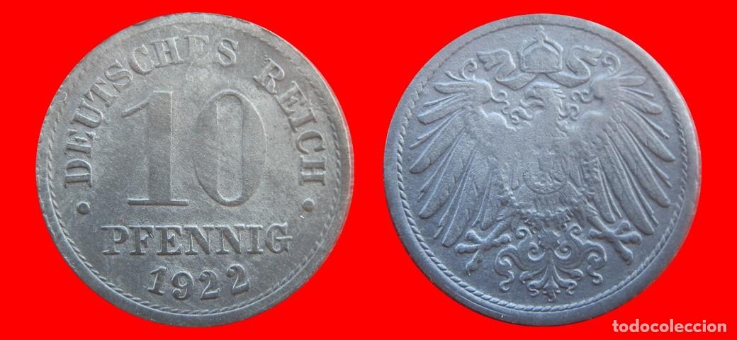 Monete antiche di Europa: 10 PFENNIG 1922 IMPERIO ALEMANIA-156608