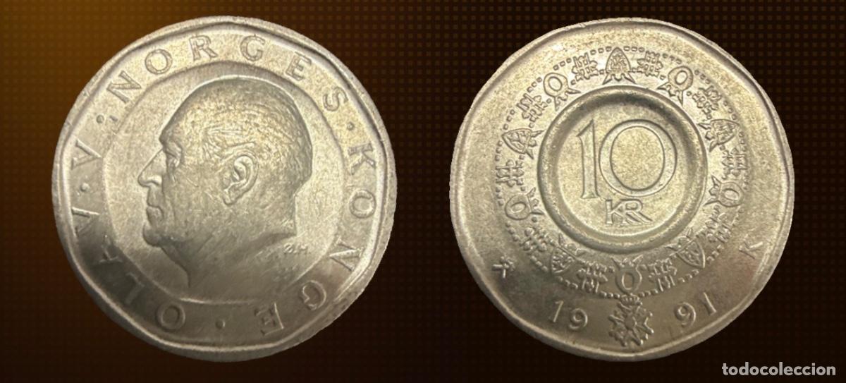 Monedas antiguas de Europa: Noruega 10 coronas &middot; 1991