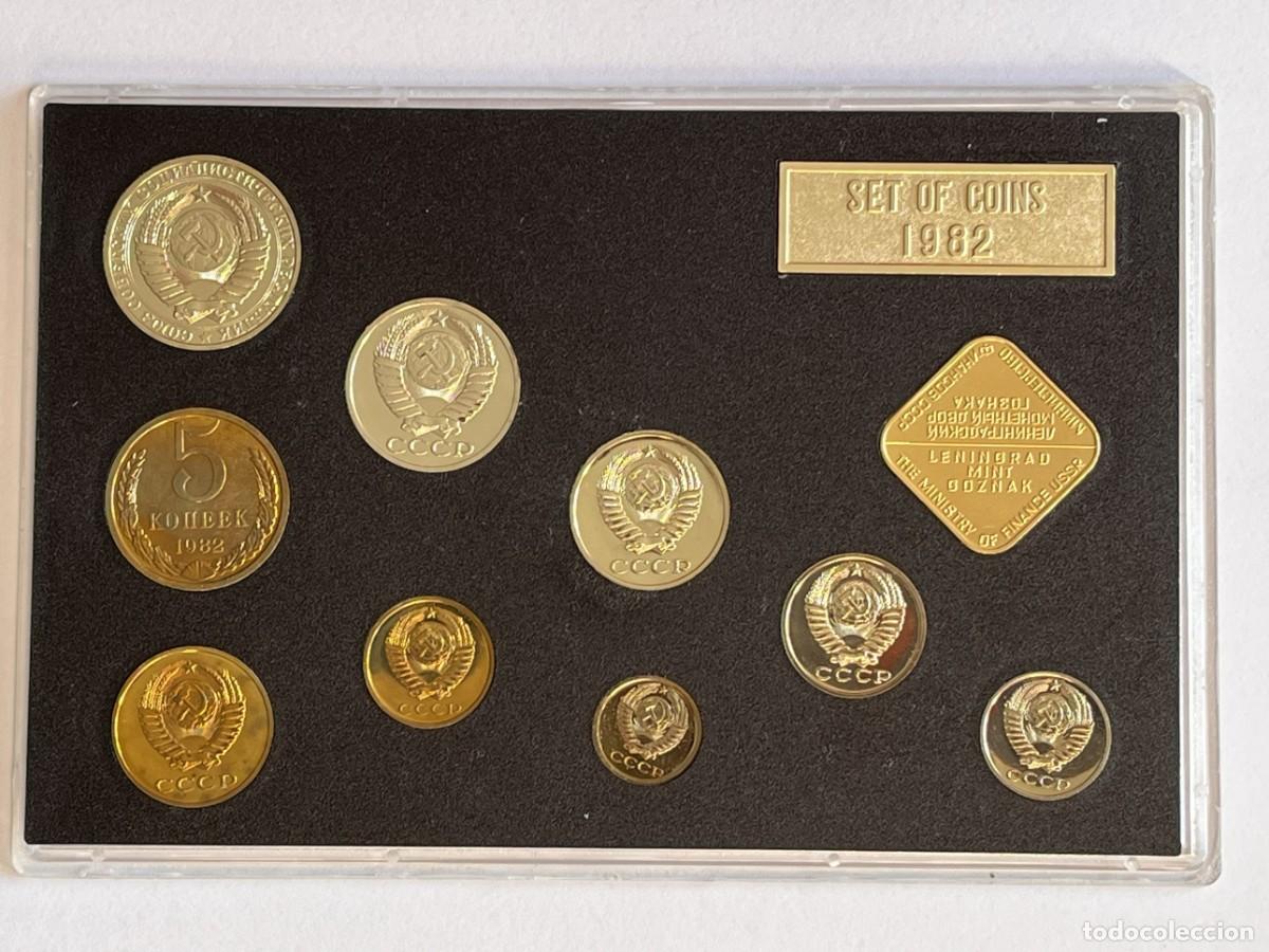Old Coins of Europe: Set monedas URSS 1982 - ceca Leningrado LMD - 9 monedas 1 kopek a 1 rublo - estuche original
