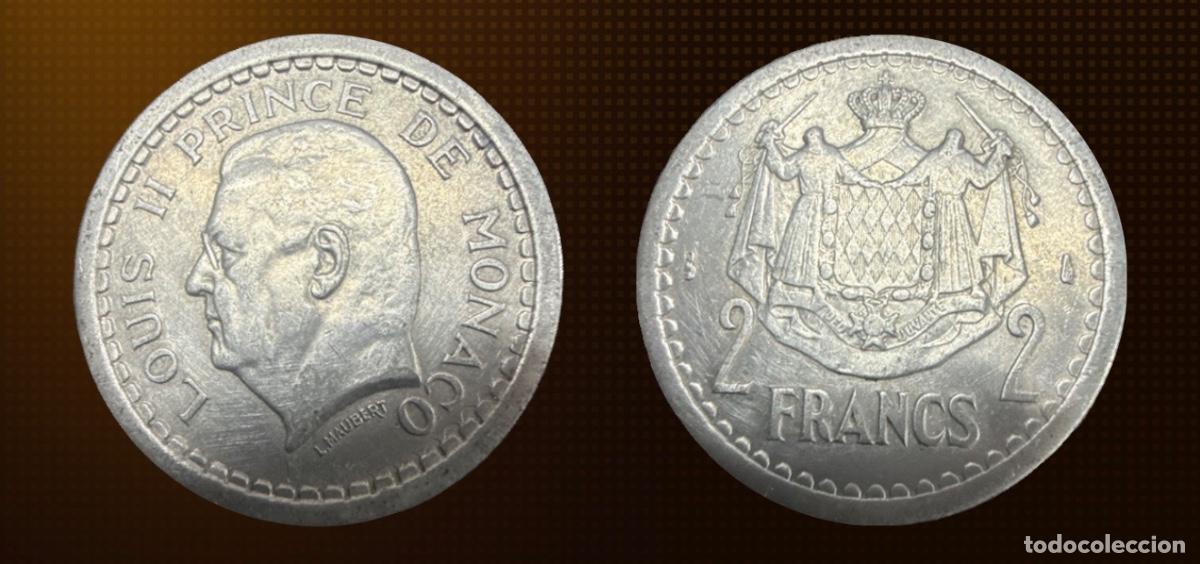 Monnaies anciennes de Europe: M&oacute;naco 2 francos &middot; 1943