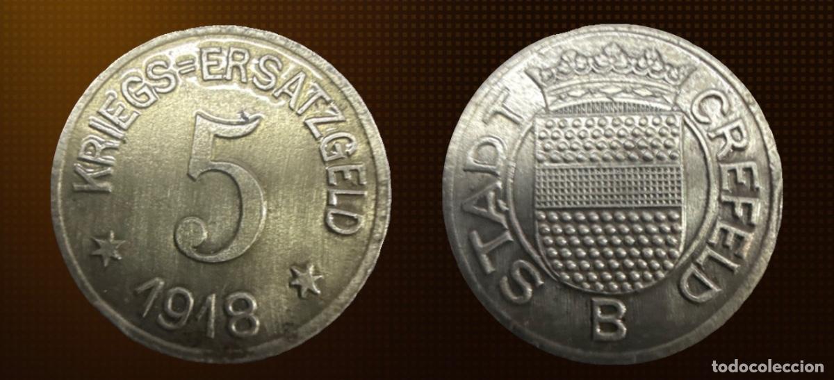Monnaies anciennes de Europe: Krefeld Stadt Notgeld 5 Pfennig 1918
