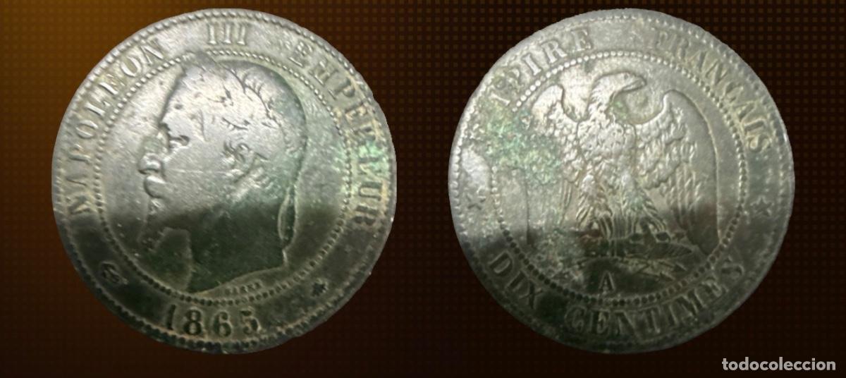 Monete antiche di Europa: Francia 10 c&eacute;ntimos &middot; 1865-A