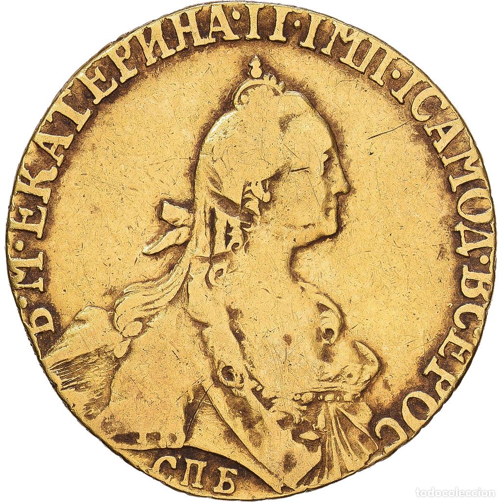 Alte M&uuml;nzen aus Europa: [#1547897] Rusia, Catherine II, 5 Roubles, 1769, Saint Petersburg, Oro, BC+