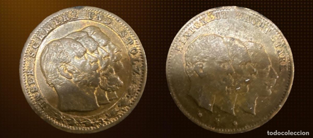 Monedas antiguas de Europa: B&eacute;lgica 10 c&eacute;ntimos, Boda del Duque &middot; 1853