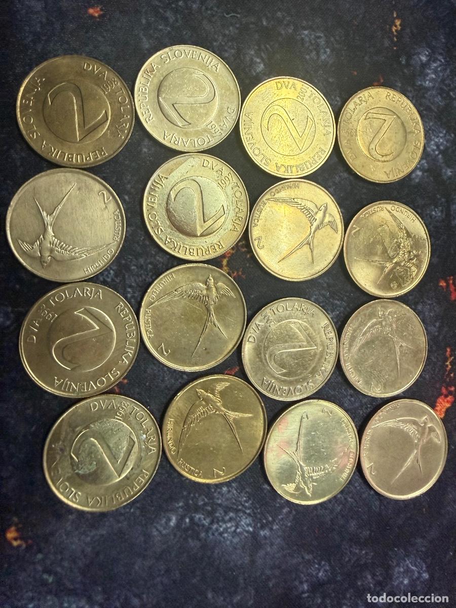 Monnaies anciennes de Europe: Lote 55 &ndash; 16 monedas Eslovenia 2 t&oacute;lares | Golondrina