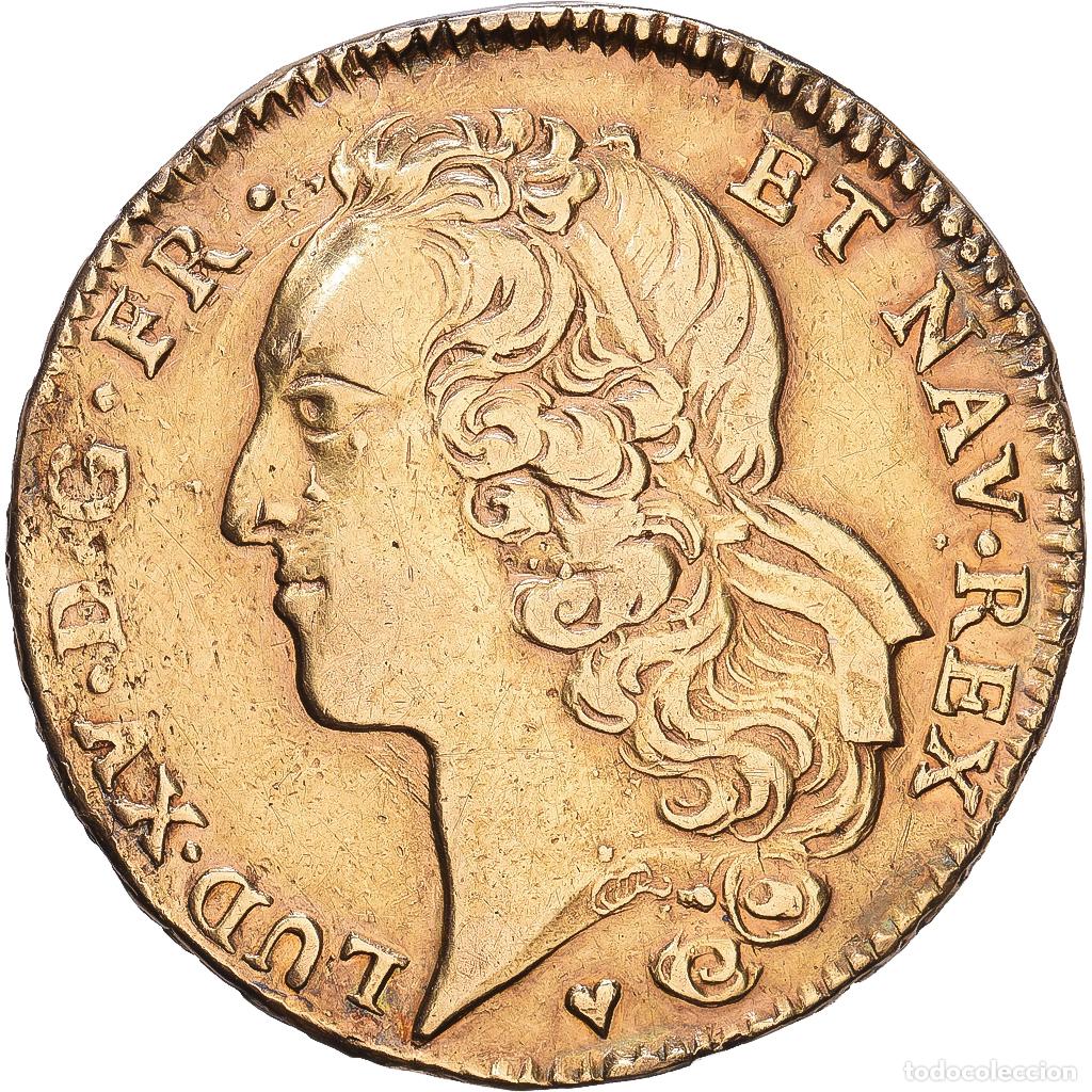 Alte M&uuml;nzen aus Europa: [#1547933] Francia, Louis XV, Double Louis d'or au bandeau, 1746, Strasbourg, Oro, BC+