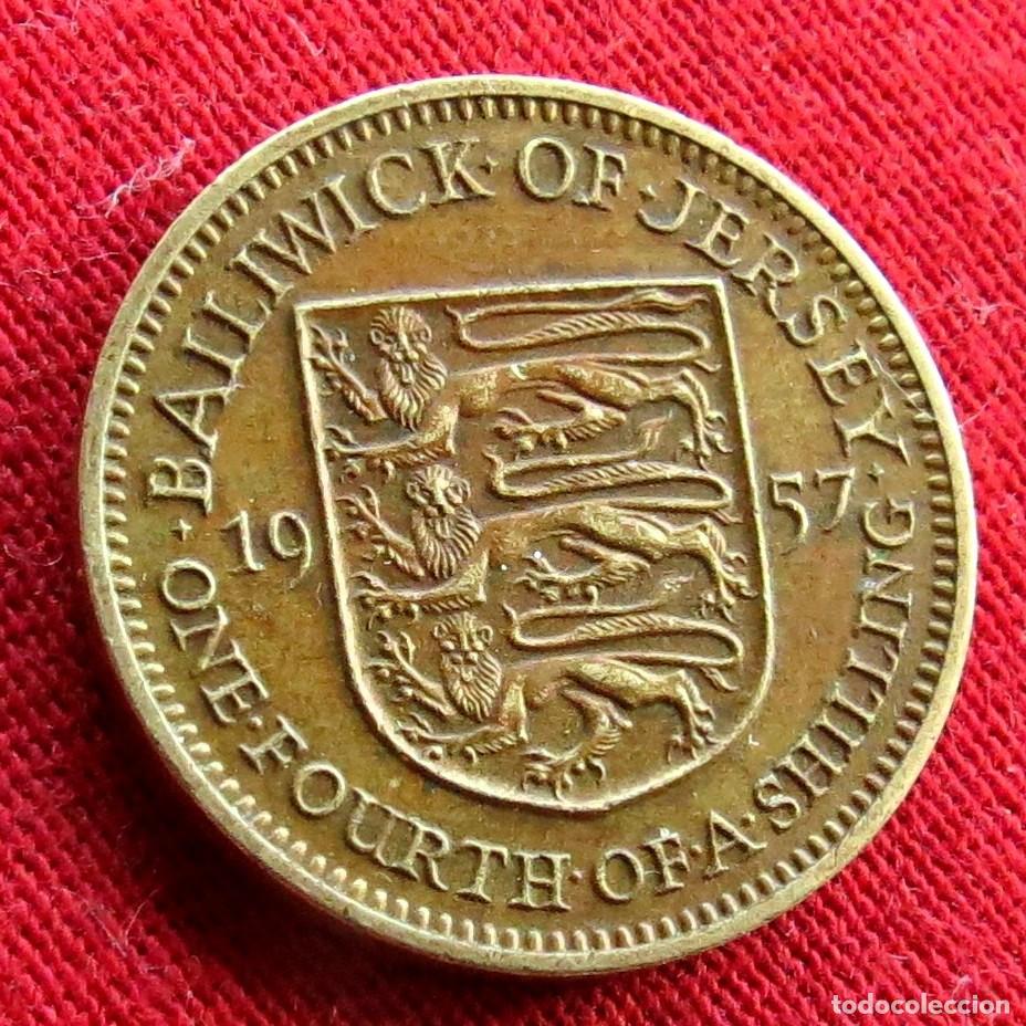Monnaies anciennes de Europe: Jersey 1/4 shilling 1957
