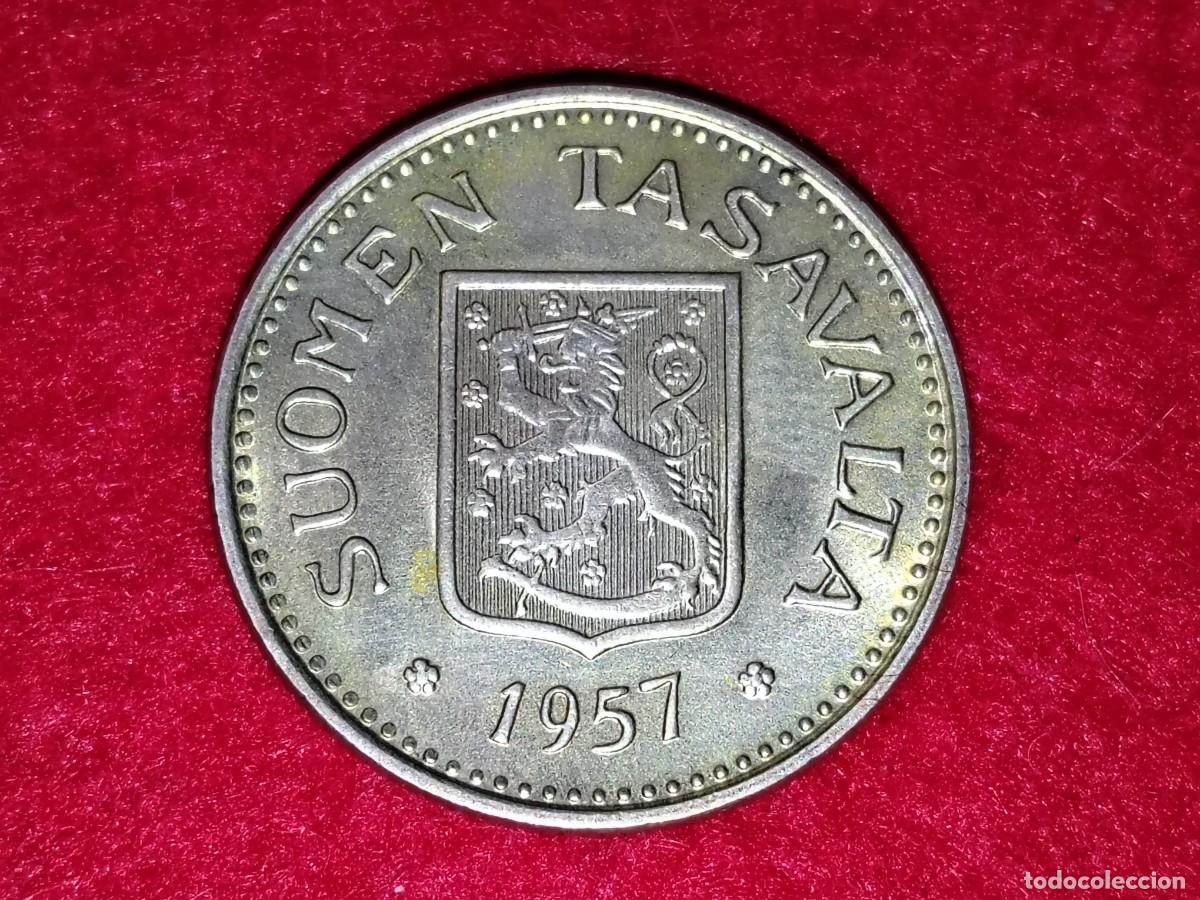 Monedas antiguas de Europa: MONEDA DE PLATA DE 100 MARKKA 1957 FINLANDIA