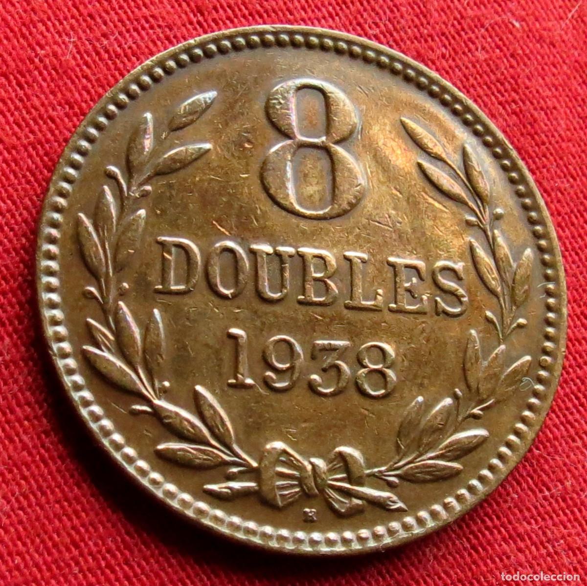 Monedas antiguas de Europa: Guernsey 8 doubles 1938
