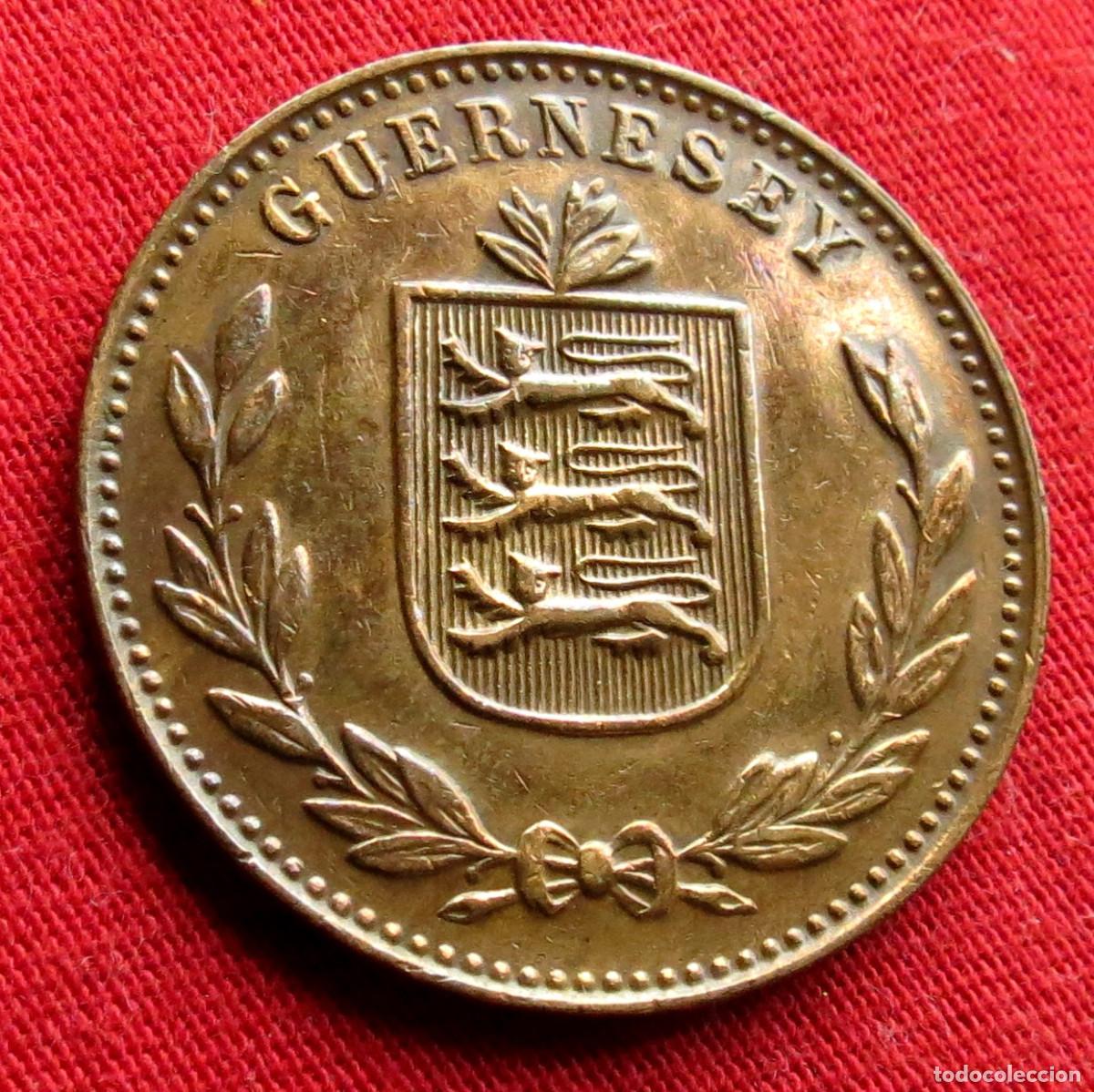 Monedas antiguas de Europa: Guernsey 8 doubles 1938 - Foto 2