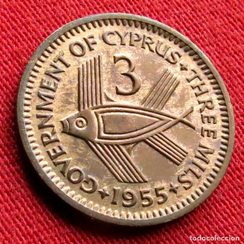 Monedas antiguas de Europa: Chipre 3 mils 1955 cyprus #1